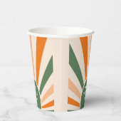 Retro Sunburst Arch Typografie Verjaardag Groen Papieren Bekers (Rechts)