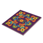 Retro Sunburst Flare Tegeltje (Zijkant)