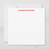 Retro Sunburst Flat Note Kaart in rood en goud Notitiekaartje (Achterkant)