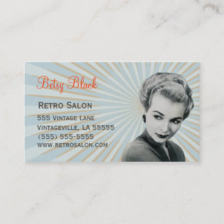 Retro Sunburst Hair Stylist Visitekaartje