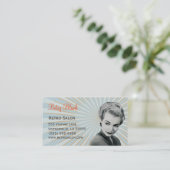 Retro Sunburst Hair Stylist Visitekaartje (Staand voorkant)