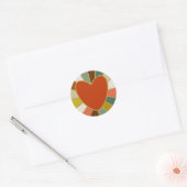 Retro sunburst hart ronde sticker (Envelop)