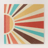 Retro sunburst: kleurrijke banner. legpuzzel (Horizontaal)