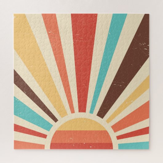 Retro sunburst: kleurrijke banner. legpuzzel (Verticaal)