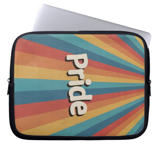 Retro Sunburst LGBTQ+ Pride Laptop Sleeve (Voorkant)