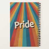 Retro Sunburst LGBTQ+ Pride Notitieboek (Achterkant)