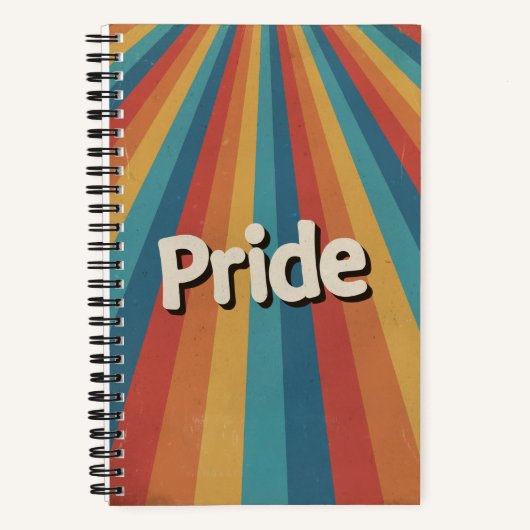 Retro Sunburst LGBTQ+ Pride Notitieboek (Voorkant)