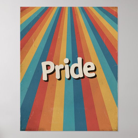 Retro Sunburst LGBTQ+ Pride Poster (Voorkant)