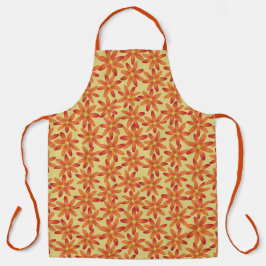 Retro Sunburst Madelief Bloemmotief in Warm Geel G Schort