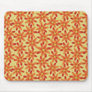 Retro Sunburst Madelief Bloemmotief in Warm Geel Muismat