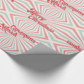 Retro Sunburst Merry Kerstmis midden eeuw Cadeaupapier (Hoek)