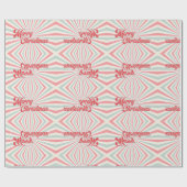 Retro Sunburst Merry Kerstmis midden eeuw Cadeaupapier (Vlak)