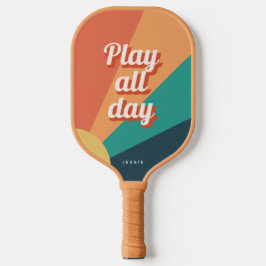 Retro Sunburst met persoonlijke naam Pickleball Paddle