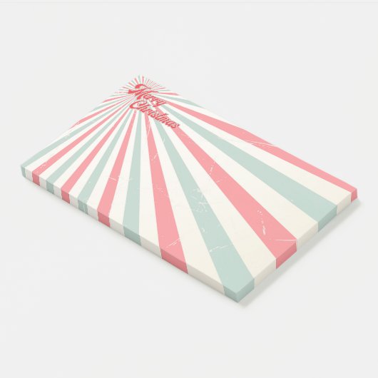 Retro Sunburst Mid Century Kerst Post-it® Notes (Schuin)