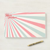 Retro Sunburst Mid Century Kerst Post-it® Notes (Op bureau)