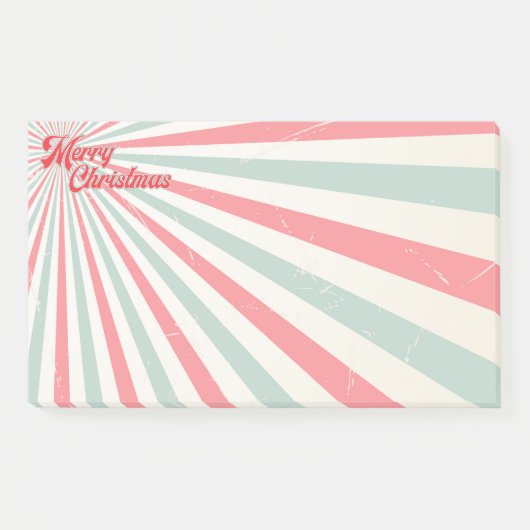 Retro Sunburst Mid Century Kerst Post-it® Notes (Voorkant)