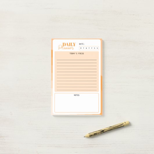 Retro Sunburst Mini Dagelijkse Planner Post-it® Notes (Op bureau)