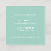 RETRO SUNBURST PATTERN cool mint badge logo gold Vierkante Visitekaartje (Achterkant)