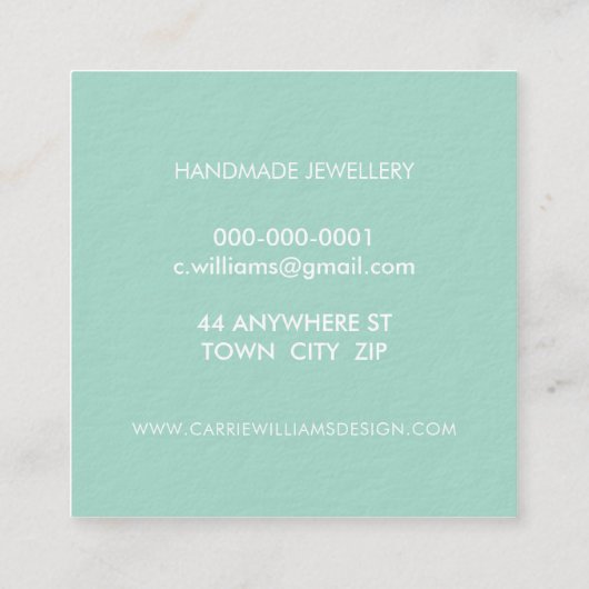 RETRO SUNBURST PATTERN cool mint badge logo gold Vierkante Visitekaartje (Achterkant)