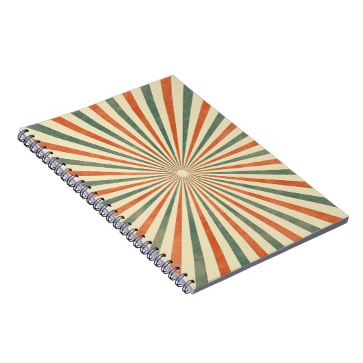 Retro Sunburst Spiral  Design Notitieboek (Rechterzijde)