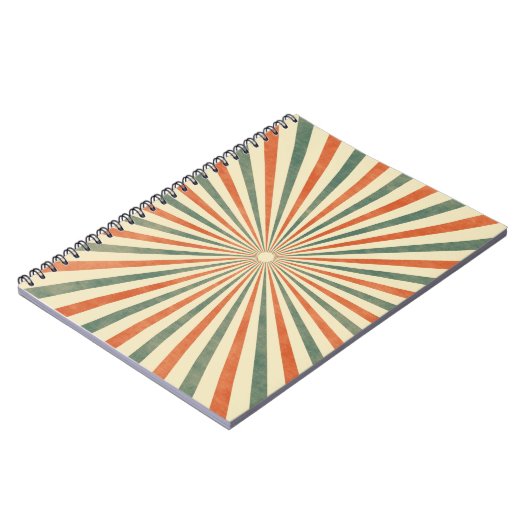 Retro Sunburst Spiral  Design Notitieboek (Linkerzijde)