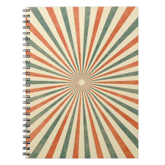 Retro Sunburst Spiral  Design Notitieboek (Voorkant)