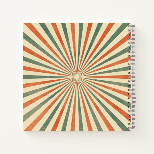 Retro Sunburst Spiral Design Notitieboek (Achterkant)