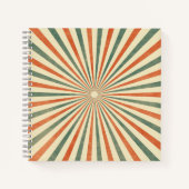 Retro Sunburst Spiral Design Notitieboek (Voorkant)