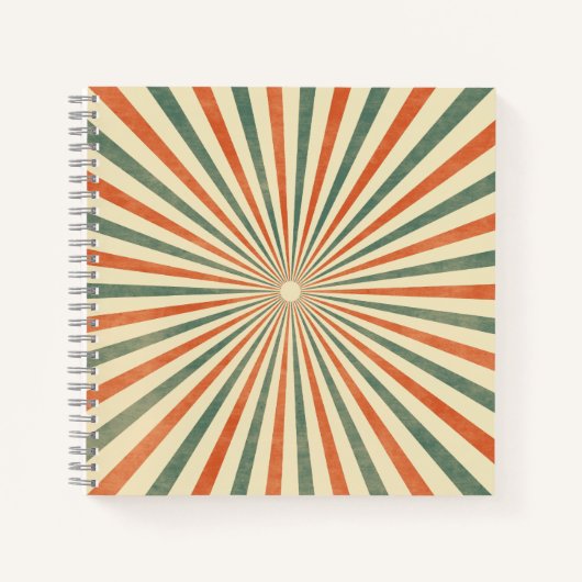 Retro Sunburst Spiral  Design Notitieboek (Voorkant)