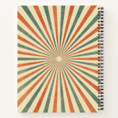 Retro Sunburst Spiral  Design Notitieboek (Achterkant)