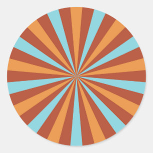 Retro Sunburst Sticker: Moderne middeneeuwse Ronde Sticker