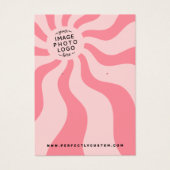 Retro sunburst swirl roze zon logo oorbel kaart (Voorkant)