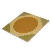 Retro Sunburst Tile – Warm Geometric Design Tegeltje (Zijkant)