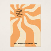 Retro sunburst werveling sinaasappel zon logo oorb visitekaartje (Voorkant)