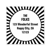 Retro Sunburst Zelfinkt Rubberstempel Zelfinktende Stempel (Design)