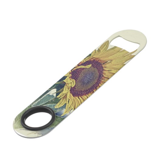 Retro Sunflower  Bottle Open Speed Flessenopener (Voorkant Gekanteld)