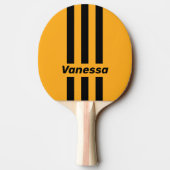 Retro Sunflower Buzz Three Pin Stripes with Name Tafeltennisbatje (Achterkant)