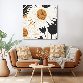 Retro Sunflower Canvas Afdruk