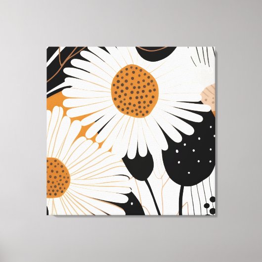 Retro Sunflower Canvas Afdruk (Voorkant)