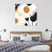 Retro Sunflower Canvas Afdruk (Insitu (Slaapkamer))