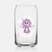 Retro Sunflower Cartoon Quote Pink Blikvorm Glas (Voorkant)