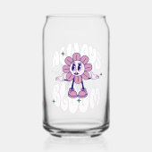 Retro Sunflower Cartoon Quote Pink Blikvorm Glas (Achterkant)
