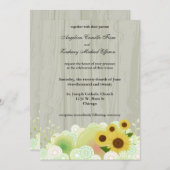 Retro Sunflower Formele bruiloft Uitnodiging (Voorkant / Achterkant)