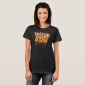 Retro Sunflower Hippie Blijf roovy Positief denken T-shirt (Voorkant volledig)