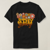 Retro Sunflower Hippie Blijf roovy Positief denken T-shirt (Design voorkant)