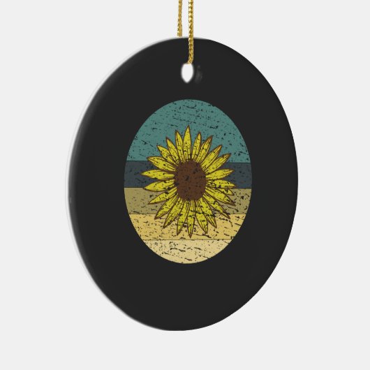 Retro Sunflower Keramisch Ornament (Rechts)