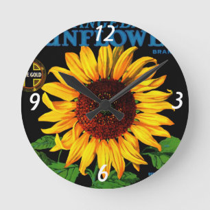 Retro Sunflower Wall klok