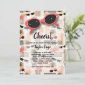 Retro Sunglasses and Palms 50th Birthday Kaart (Staand voorkant)