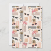 Retro Sunglasses and Palms 50th Birthday Kaart (Achterkant)