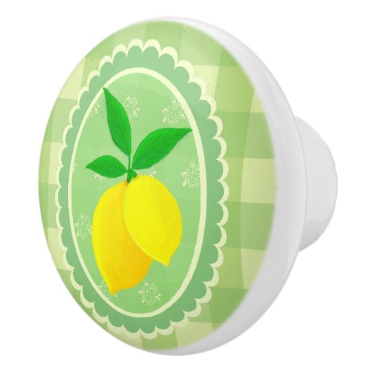 Retro Sunny Lemon Yellow Spring Green Keramische Knop (Rechts)